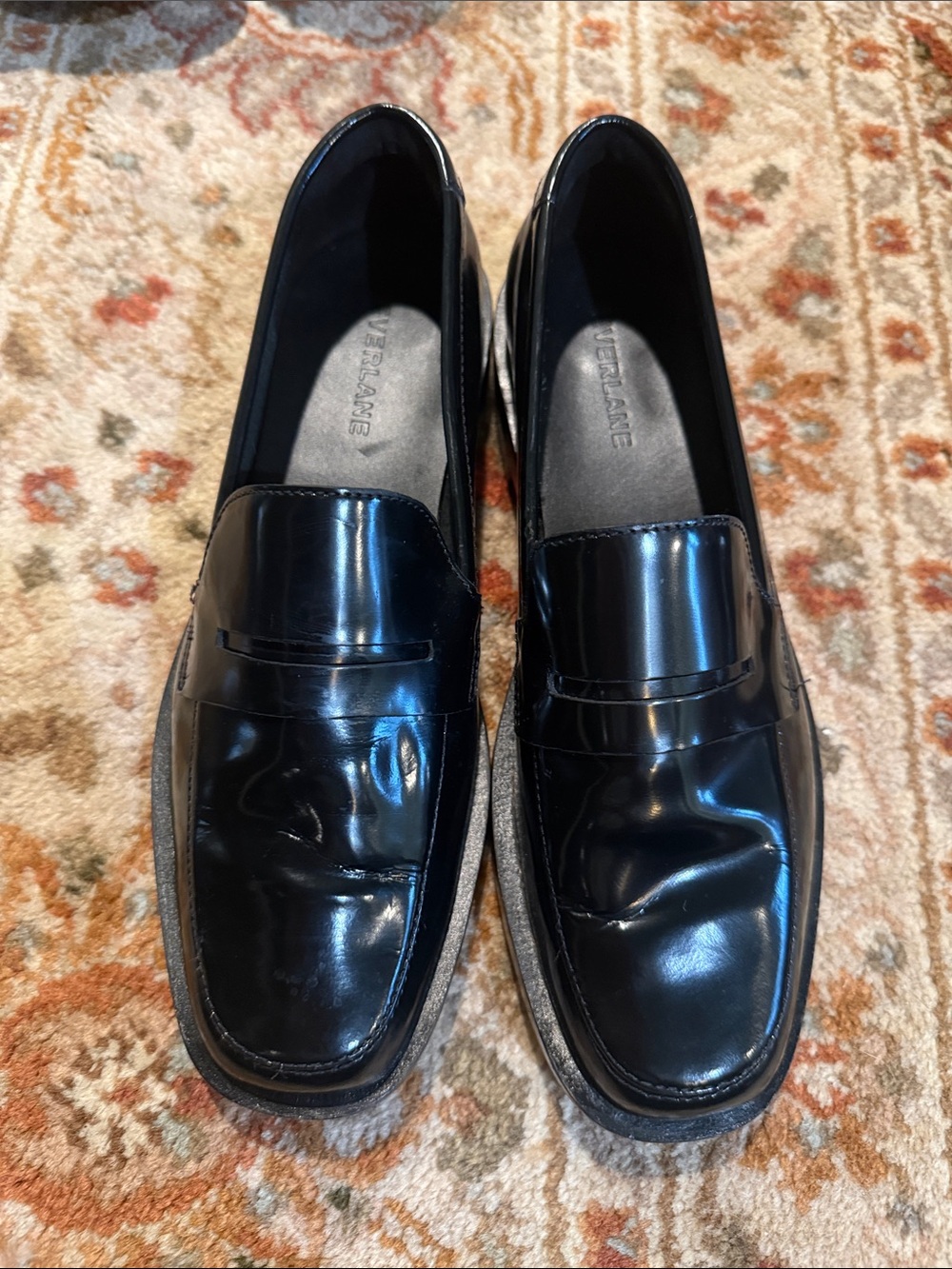 Everlane Classic Black Leather Penny Loafers -